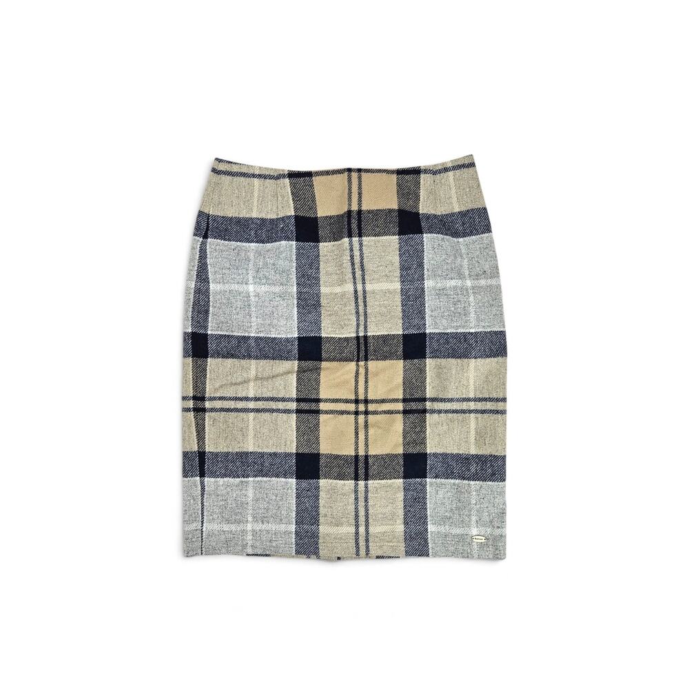 Barbour Nebit Pencil Skirt Wool Plaid Knee Length - Size 6